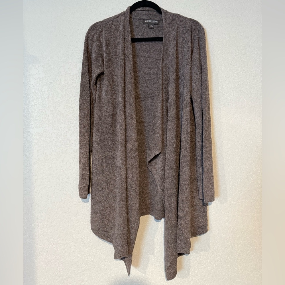 Barefoot Dreams Brown Grey Cardigan Relaxed Fit Sweater